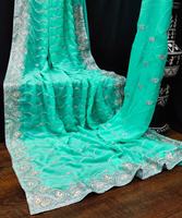 Nouvelle Arrivée Luxe : Saree Moderne Multicolore Lavable, Magnifique, pour Fêtes et Mariages, avec Broderies Riches et Design Élégant