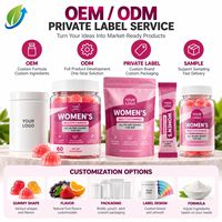 Gommes multivitaminées pour femmes, 20 vitamines, minéraux, biotine, collagène, sans sucre, 60 unités, saveur raisin, vente en gros, OEM, marque privée