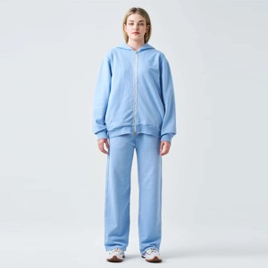 Women Oversized Zip-Up Hoodie and Jogger Set Cozy Two-Piece Loungewear Perfect for Casual Wear, Lounging and Outdoor Activities - Product Image 1