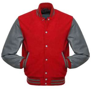 Blouson universitaire pour homme à col montant en polaire de laine enduite, personnalisable, vente en gros 2026, fabricant professionnel - Product Image 2