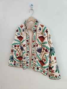 Chaqueta Suzani de Algodón Hecha a Mano, Abrigo Boho Tribal TNT, Chaqueta de Moda para Festivales, Chaqueta Étnica Bordada, Abrigo de Algodón Suzani - Product Image 6