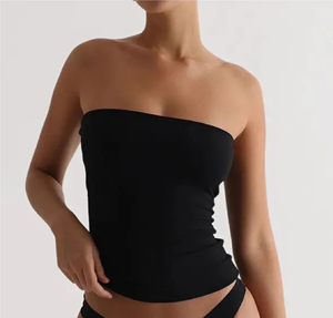 Haut Tube Double Doublure pour Femmes Personnalisé Blanc Haut Stretch Pas Transparent Décontracté Sexy Regular Front Logo Respirant Débardeur - Product Image 3