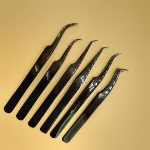 Pinzas Profesionales de Acero Inoxidable para Extensión de Pestañas con Precisión Antiestática y Logotipo Personalizado - Product Image 4