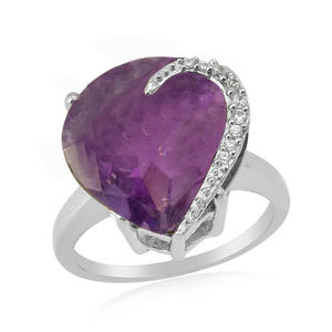 Pendientes de plata de ley 925 con forma de corazón, conjunto de piedras preciosas, amatista - Product Image 2