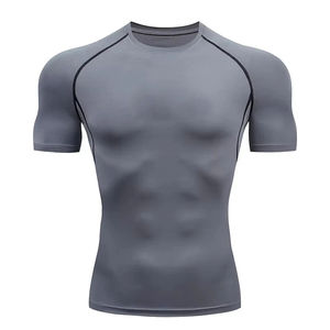 Chemise de gymnastique de compression personnalisée pour hommes t-shirt d'entraînement en maille respirante vente en gros de vêtements de sport pour entraînement de fitness - Product Image 2