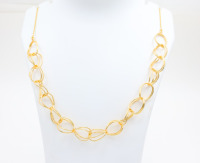 Élégant collier à maillons en plaqué or fait à la main avec boucle ouverte pour femme