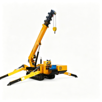 Mini-grue araignée portable sur chenilles en caoutchouc, électrique/diesel, hauteur de levage 18 m, faible pression au sol pour sols intérieurs
