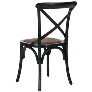 Chaises de bistrot rustiques Jolice en teck massif de haute qualité avec dossier en X, couleur noire, lot de <span class=keywords><strong>2</strong></span> - Product Image 3