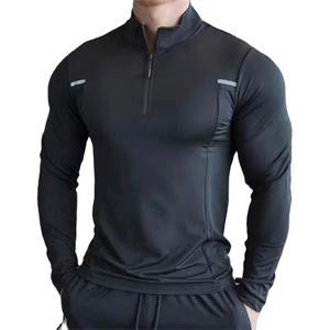 Camiseta Deportiva Casual para Hombre, Invierno 2025, Cuello Alto, Media Cremallera, Color Puro, Secado Rápido, Transpirable, Antibacteriana, Resistente al Viento - Product Image 6