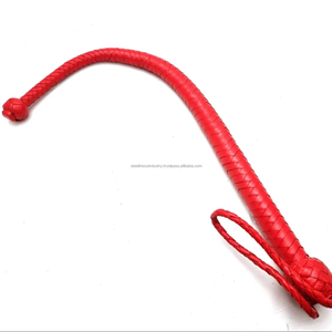 Handmade Red <b>Leather</b> Hunter <b>Flogger</b> BDSM Bullwhip 3 Foot Plaited Comfortable Grip Head <b>leather</b> whip <b>Floggers</b> Genuine <b>Leather</b> - Product Image 1