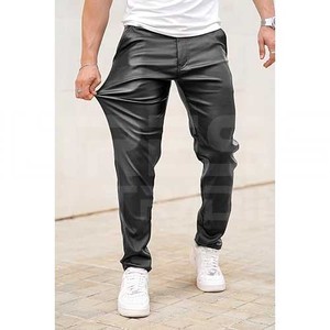 Pantalones de hombre Pantalones de cuero a rayas curvos rectos Pantalones de cuero originales para hombres en precio bajo - Product Image 5