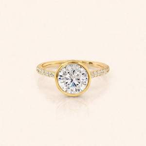 14K Yellow / White And Rose <b>Gold</b> Lab Grown Diamond Solitaire Engagement <b>Ring</b> Round Cut - Product Image 5