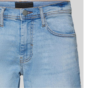 Pantalones cortos de playa de mezclilla de verano para hombre, superventas de 2025, estilo informal transpirable con pantalones cortos de patrón sólido en diferentes colores - Product Image 6