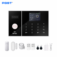 PGST. Système d'alarme de sécurité intelligent Tuya WiFi 4G avec panneau intégré, sirène intégrée et capteur de mouvement de porte RF433, système d'alarme domestique