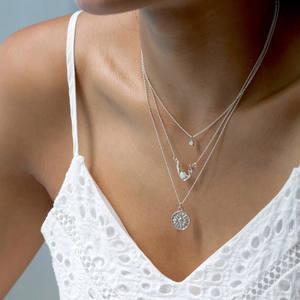 Bajo MOQ Christian Classic Zircon colgante pequeño collar pequeño 925 plata esterlina fiesta encanto - Product Image 4