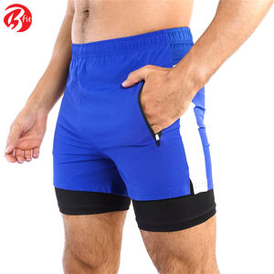 Short d'entraînement de gymnastique léger et à séchage rapide de style High Street pour hommes Short de course écologique avec poches zippées - Product Image 2