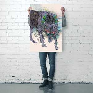 โปสเตอร์หมาป่าจิตวิญญาณแห่งการเดินทางของแมท มิลเลอร์สำหรับตกแต่งผนัง - Product Image 1