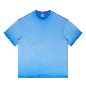 Camiseta con logotipo personalizado de 260gsm, camisetas de algodón 100% de gran tamaño de alta calidad, camisetas Unisex de talla grande, camisetas personalizadas con hombros caídos - Product Image 1