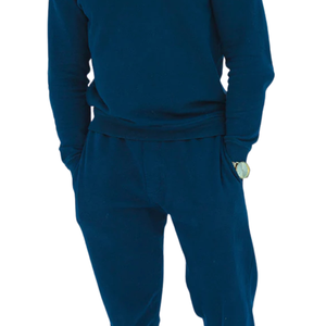 เสื้อสเวตเชิ้ตผู้ชายสีน้ำเงินกรมท่า ผ้าเฟรนช์เทอร์รี่ 100% ผ้าฝ้ายออร์แกนิคคุณภาพสูง ผ่านการซักแล้ว ได้รับการรับรองมาตรฐาน GOTS ทรงคลาสสิกแบบสวมหัว - Product Image 5