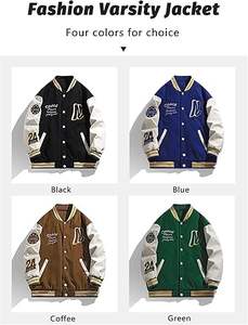 แจ็กเก็ตเลตเตอร์แมนสำหรับผู้ชายเสื้อกันหนาวแบบสตรีทมีฮู้ด OEM ใหม่เสื้อแจ็กเก็ตมีลายโลโก้ XL - Product Image 6