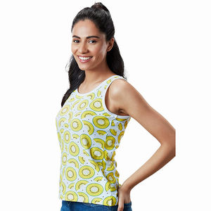 Camiseta sin mangas estampada para mujer, sublimación, transpirable, deportiva, sin mangas, de punto, para fitness y running, longitud regular 2026 - Product Image 2