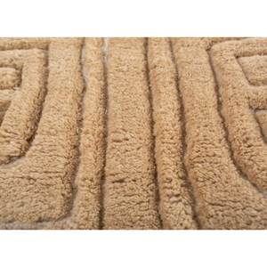 พรมขนสัตว์ถักมือสีเบจและสีน้ำตาลลายเรขาคณิตสำหรับห้องนั่งเล่น ขนาด 9x12 ฟุต รูปทรงสี่เหลี่ยมผืนผ้า เหมาะสำหรับทางเข้าและโถงทางเดิน-RA-1142 - Product Image 3