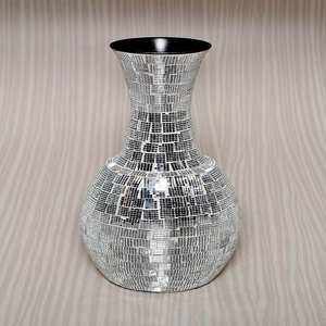 Florero de mosaico de diseño único Florero de estilo único hecho a mano de metal - Product Image 2