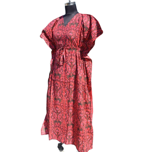 Caftan Robe de nuit en coton à imprimé floral pour femmes - Product Image 4