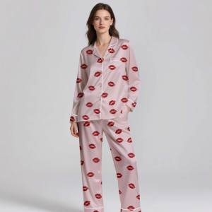 Ropa de Dormir de Seda Satén Premium para Mujer, Verano, 120-150 GSM |   Conjunto de Pijama Transpirable de 2 Piezas - Product Image 4