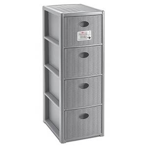 ELEGANCE Grey 30306 Stefanplast Cajonera Delgada 4C (30x40x80cm) Cajones y Carros de Almacenamiento de Plástico que Ahorran Espacio - Product Image 1