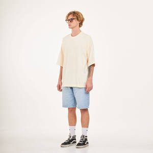 Camisetas bordadas de cuello redondo de alta calidad para hombre, 100% algodón, precio bajo, hombro caído de gran tamaño, 220 gramos, directo de fábrica, Tailandia - Product Image 5