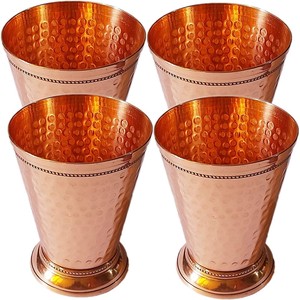 Beautifully Handcrafted 12 Ounce Hammered <b>Copper</b> Moscow Mule and Mint Julep <b>Cup</b> Glass Tumbler - Product Image 2
