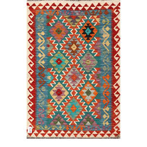 Alfombra Kilim de Maimana, Afganistán, 146 x 98 cm, Alfombras y Juegos de Alfombras - Product Image 1