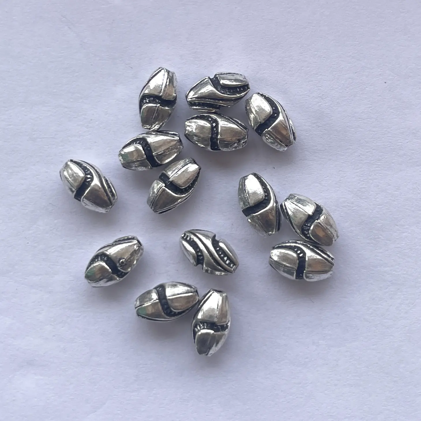 6mm 12mm 925 in argento Sterling scolpito perline distanziali a botte ovali in oro Micron risultati di perline fai da te distanziatore gioielli che fanno perline di grandi dimensioni