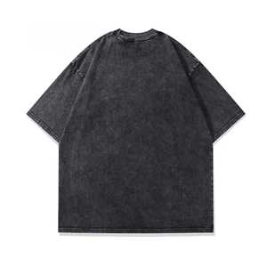 Camiseta informal para hombre 100% algodón orgánico lavado con ácido efecto Ringer cuello Oversize lavado con ácido camiseta para hombre - Product Image 1