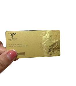 24K Gold Plated Metal Business Card Golden Metal Gift VIP Card with Diamond