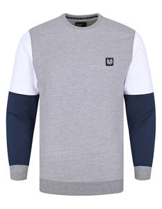 Top vente hommes col rond français éponge tricoté sweats hiver polaire avec couleur unie impression numérique motif solide - Product Image 5