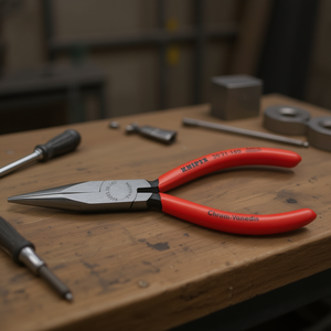 For Knipex <b>Long</b> <b>Nose</b> Pliers Black Atramentized Head Polished Plastic Coated Handles Half-Round Jaws - Product Image 3
