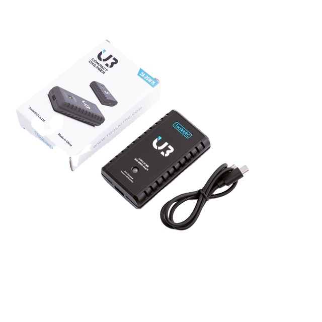 ToolkitRC U3 2-3S LiPo UN3 4-8S USB-C NiMh Battery Charger 2A 25W Balance Port Direct Charge for RC Model FPV Drone Car Airplane
