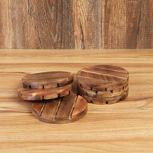 Sous-verres en bois d'acacia classiques écologiques personnalisés en gros (noyer et hêtre) pour tasses à café et à thé, par Royal Artisans DX7P - Product Image 2