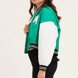 Tops cortos transpirables para mujer, chaquetas con botones bordados, abrigo informal de lana para mujer, chaqueta personalizada con letras, elegante para niñas - Product Image 6