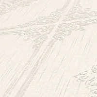 Rouleaux de papier peint fabriqués en Allemagne, damassé / moderne, crème gris, non tissé, résistant à l'usure, insonorisant, pour hôtel, salle de bain, salon