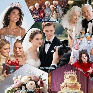 Corona <span class=keywords><strong>de</strong></span> Reina y Tiaras <span class=keywords><strong>de</strong></span> Princesa para Mujer, Diademas <span class=keywords><strong>de</strong></span> Cristal para Novia, Princesa para Boda y Fiesta - Product Image 6