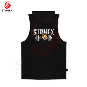 Chaleco Deportivo con Capucha sin Mangas de Poliéster de Alta Calidad con Logotipo Personalizado para Fisicoculturismo, Gimnasio y Running - Product Image 2