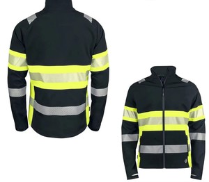 Haute visibilité Construction veste de sécurité imperméable léger Soft Shell col montant vêtements de travail personnalisable Polyester matériel avant - Product Image 4