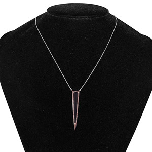 18k Rose Gold <b>Diamond</b> <b>Jewelry</b> Onyx Gemstone Arrowhead Necklace For Wedding Gift Solid Gold Pave <b>Diamond</b> Necklace Fine <b>Jewelry</b> - Product Image 3