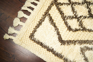 พรมลายดอกไม้สไตล์โบฮีเมียนถักทำจากผ้าขนสัตว์หนาขนาด50x80ซม. - Product Image 4