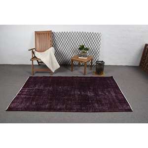 Alfombra turca Vintage moderna diseño de retazos rojos área grande 4 'X 6,9' 10mm respaldo de látex de lana gruesa para pasillo o dormitorio - Product Image 3