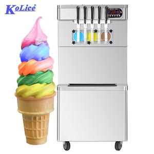 Machine à glace molle commerciale Kolice ICM-390, 5 saveurs, haute productivité 50-55L/H, acier inoxydable, 110/220V, CE ETL - Product Image 1