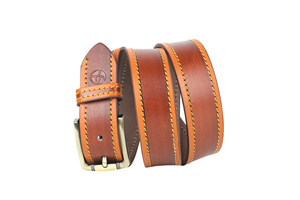 Ceinture en cuir marron clair avec boucle argentée classique et finition lisse pour un usage quotidien et formel, unisexe, au prix de gros - Product Image 2
